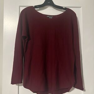 Vince Deep Red Long Sleeve Sweater